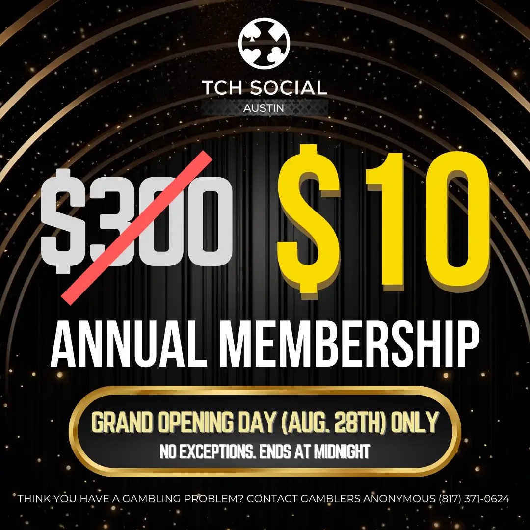 $10 Annual Membership at TCH Social Austin