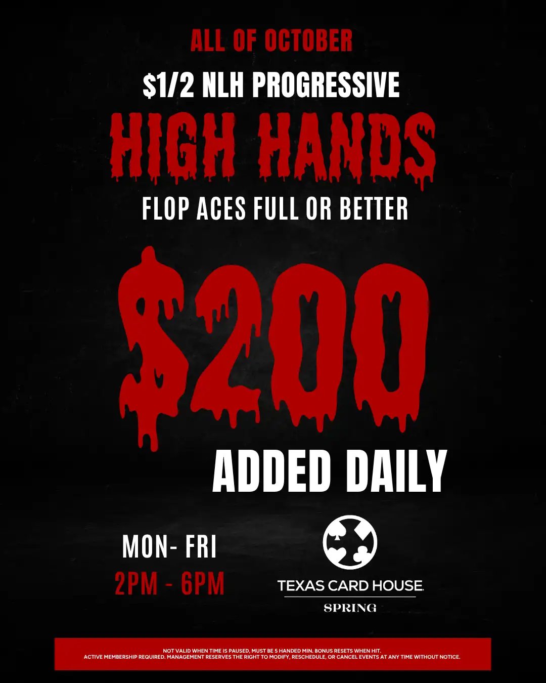 $1/2 NLH Progressive High Hands