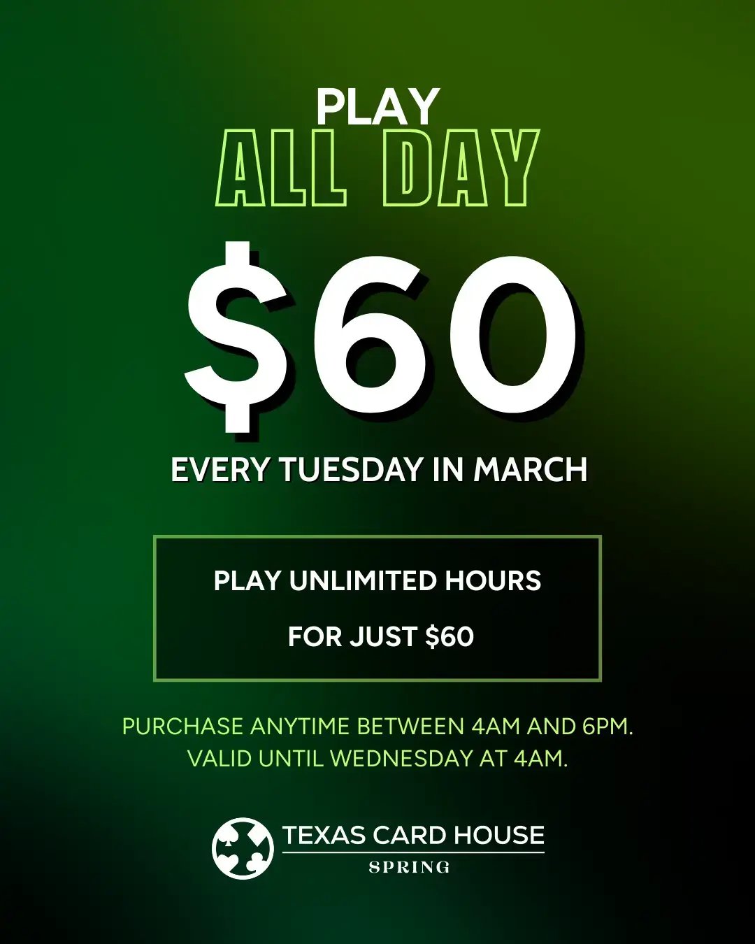 $60 All Day Pass