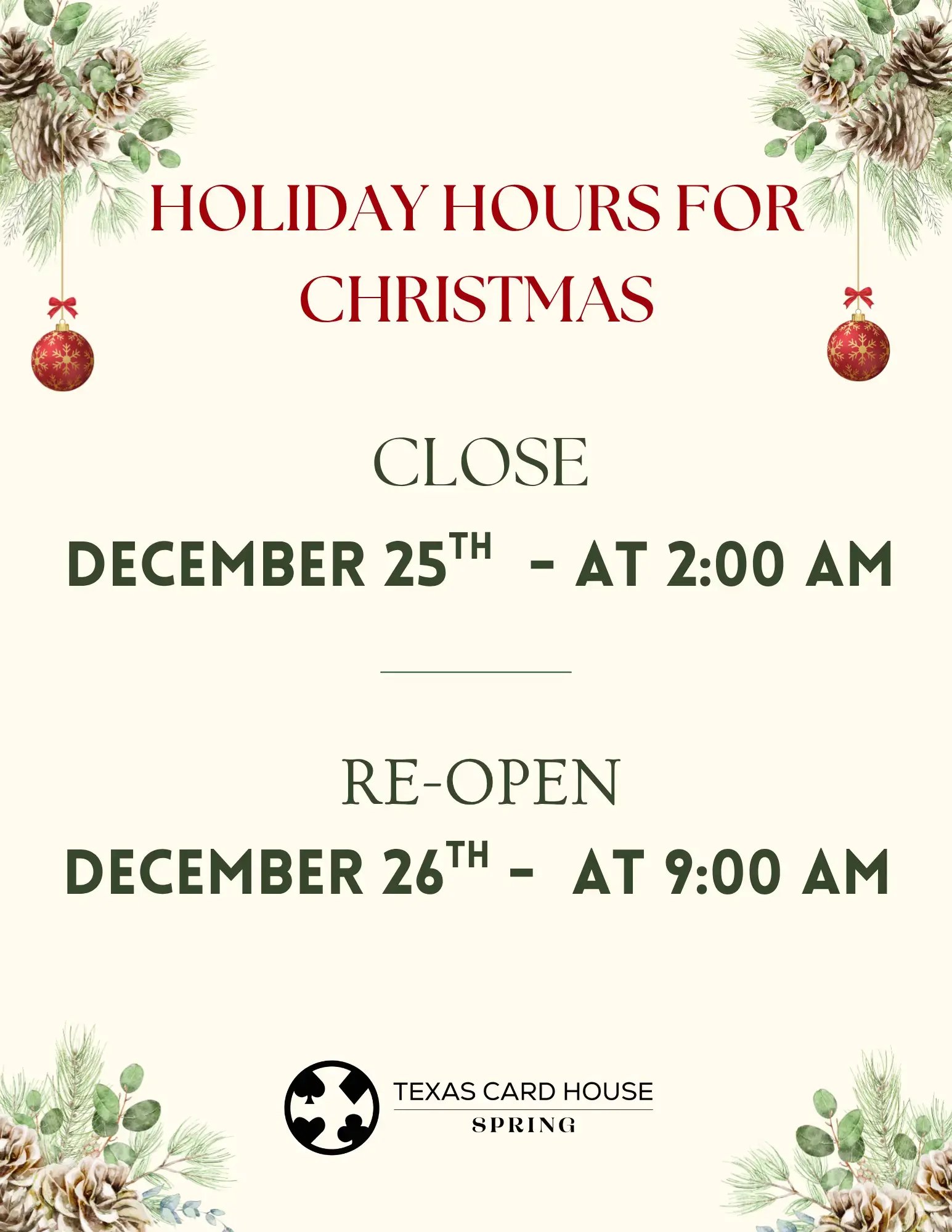 Christmas Hours