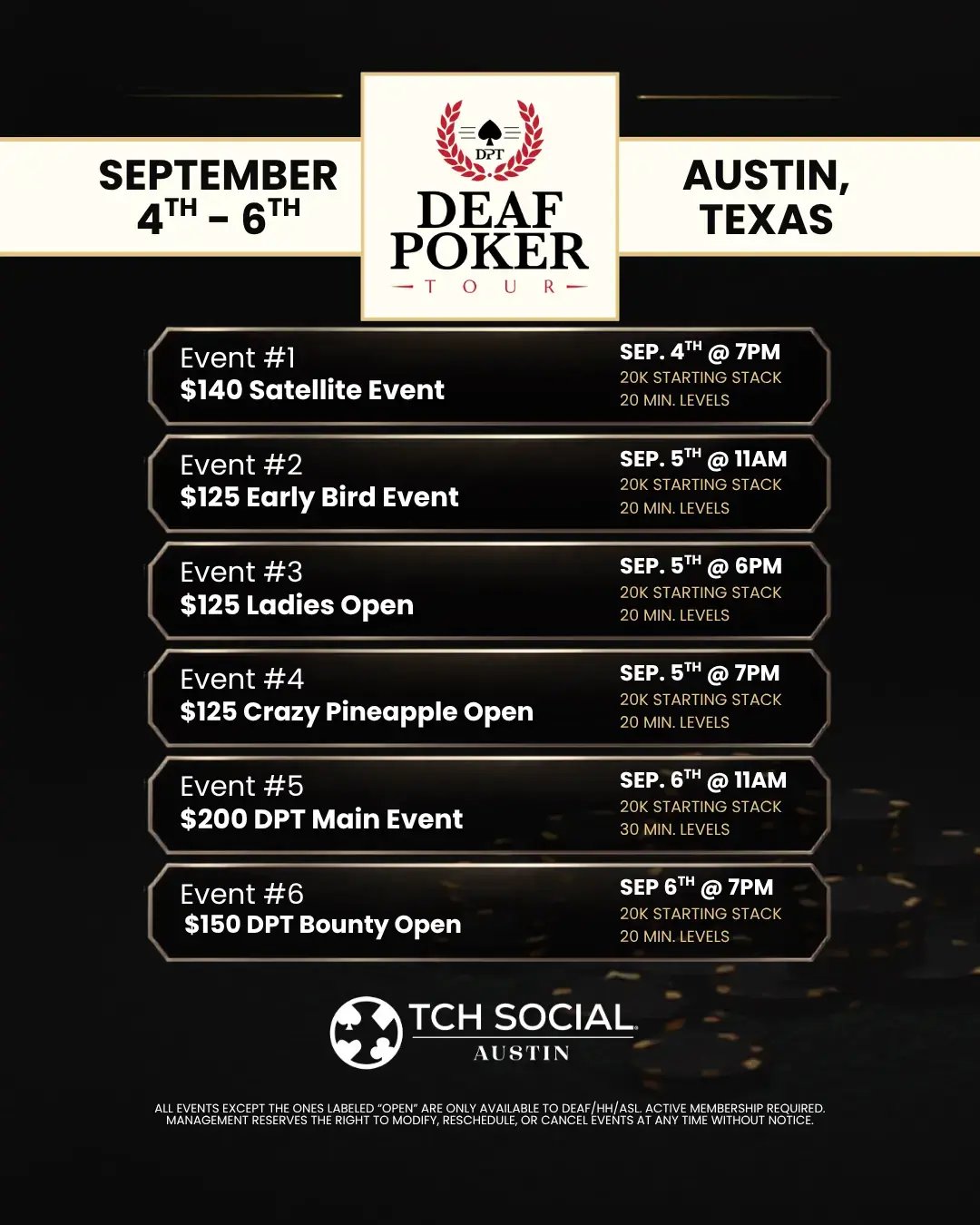 Deaf Poker Tour Schedule