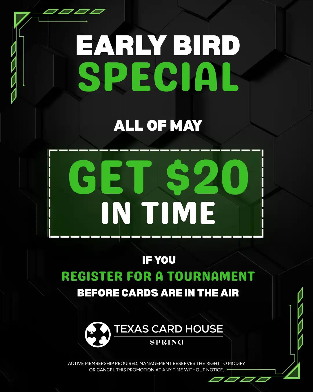 Early Bird $20