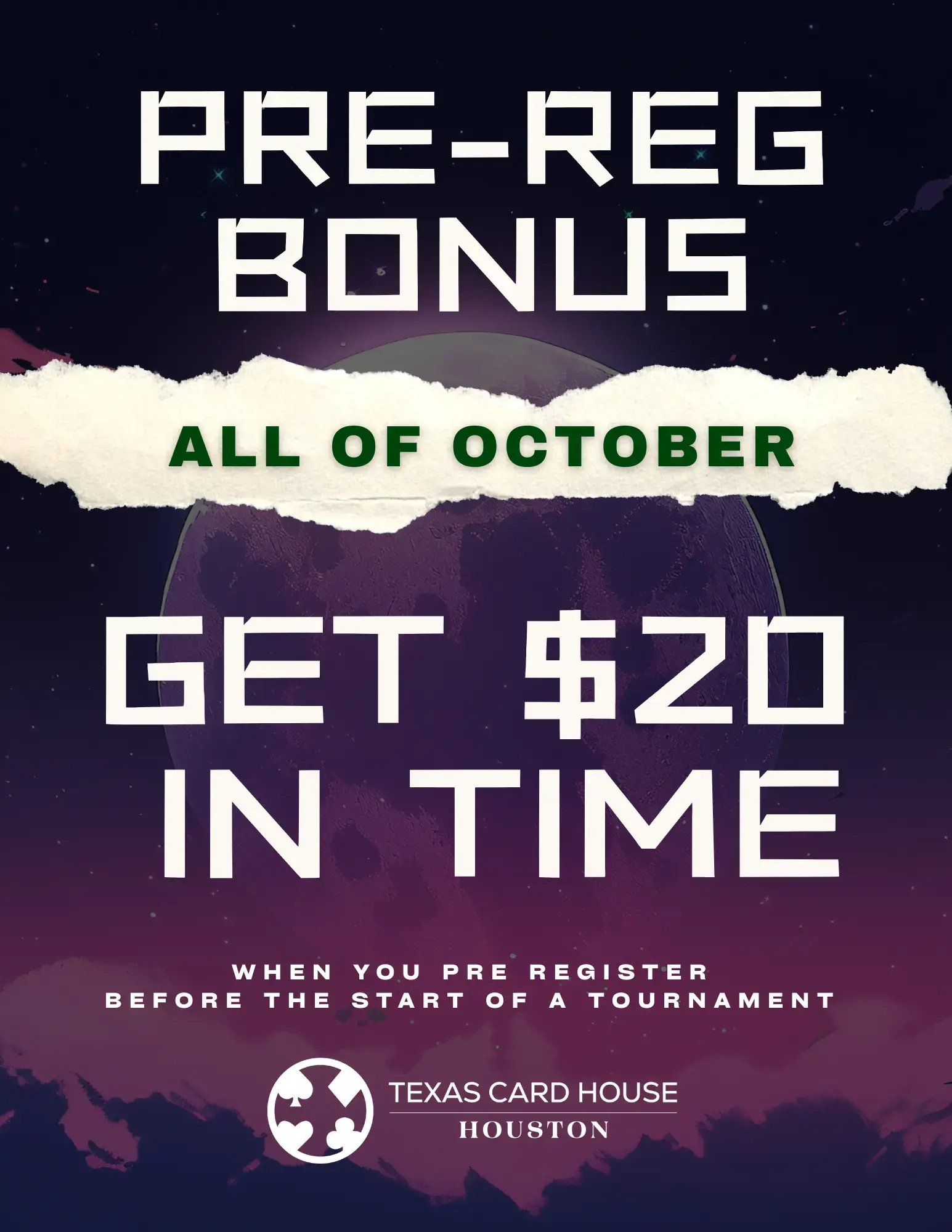Houston's $20 Pre-Reg Bonus