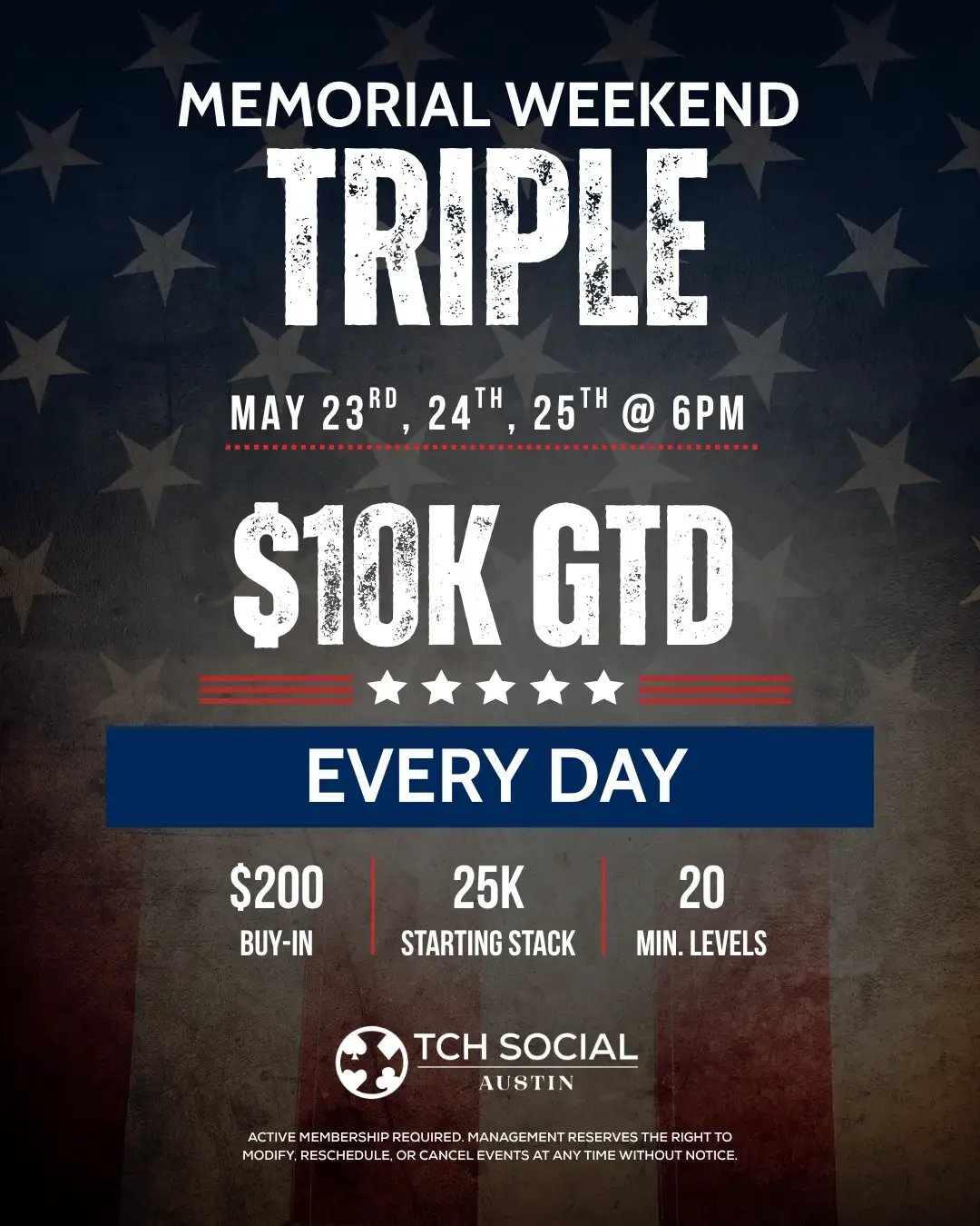 Memorial Weekend Triple $10K