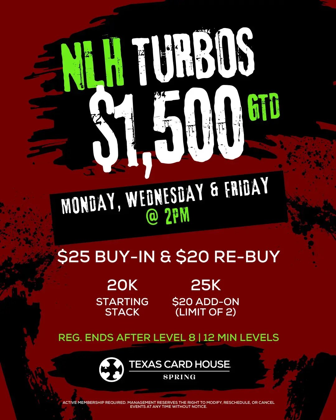 Monday, Wednesday & Friday Turbos