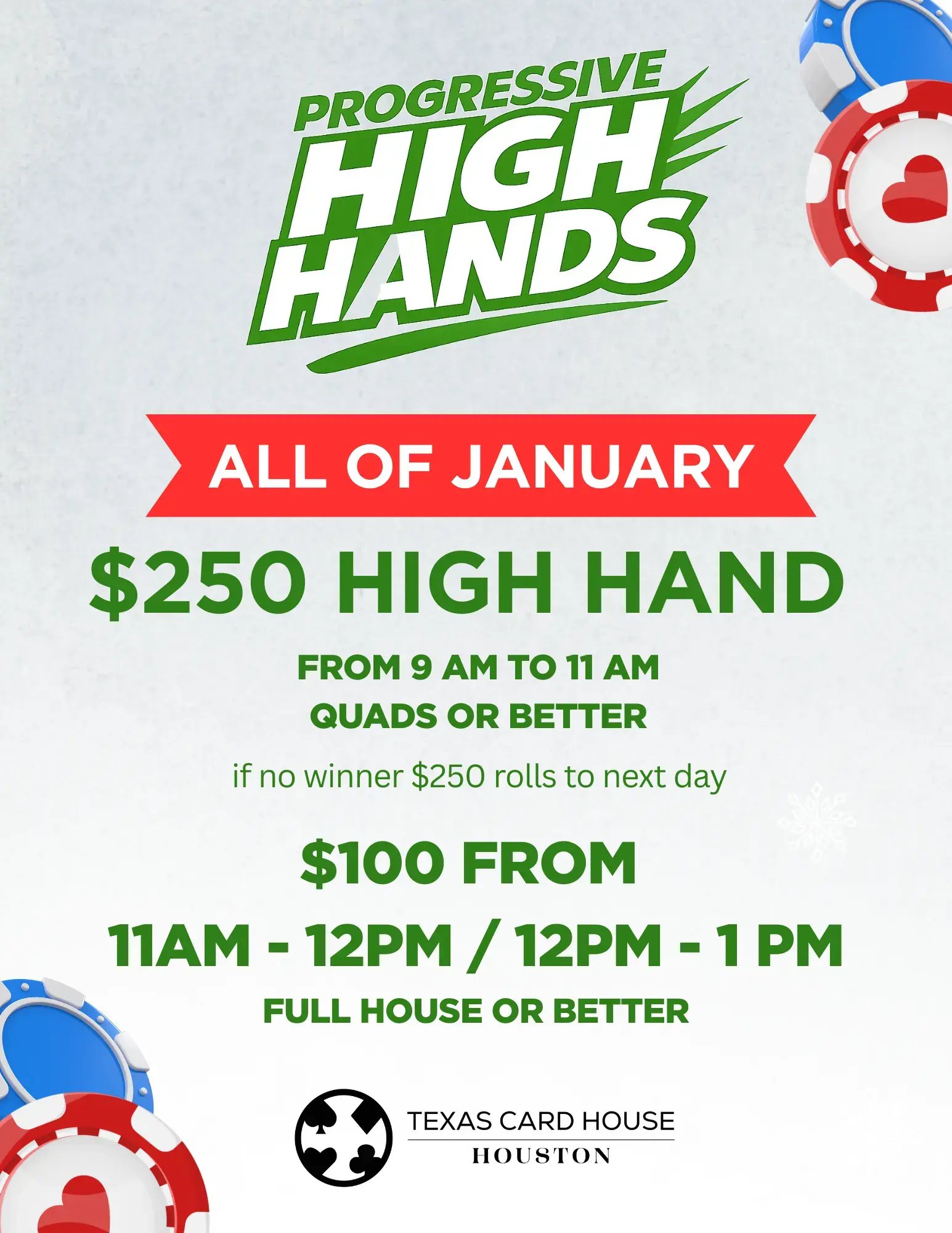 Progressive High Hands at TCH Houston