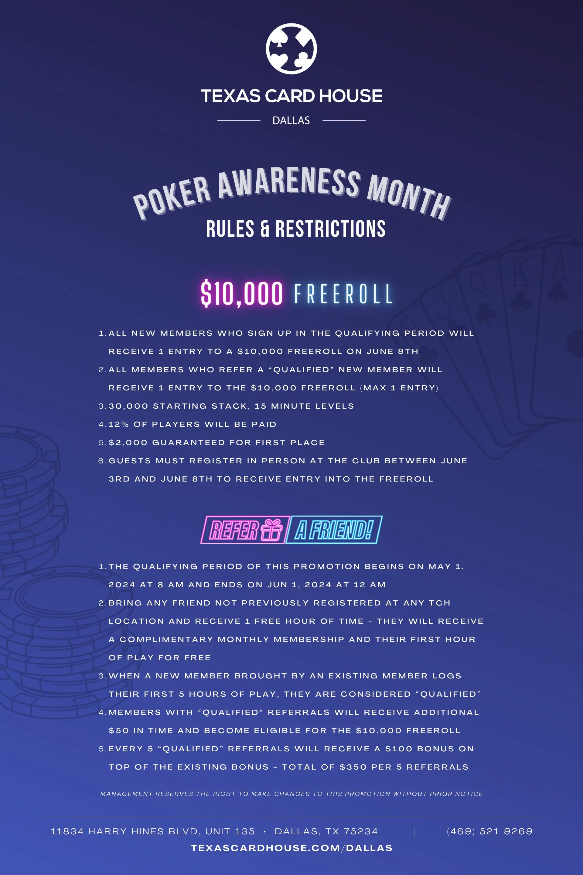 Refer a Friend & 10K Freeroll Rules