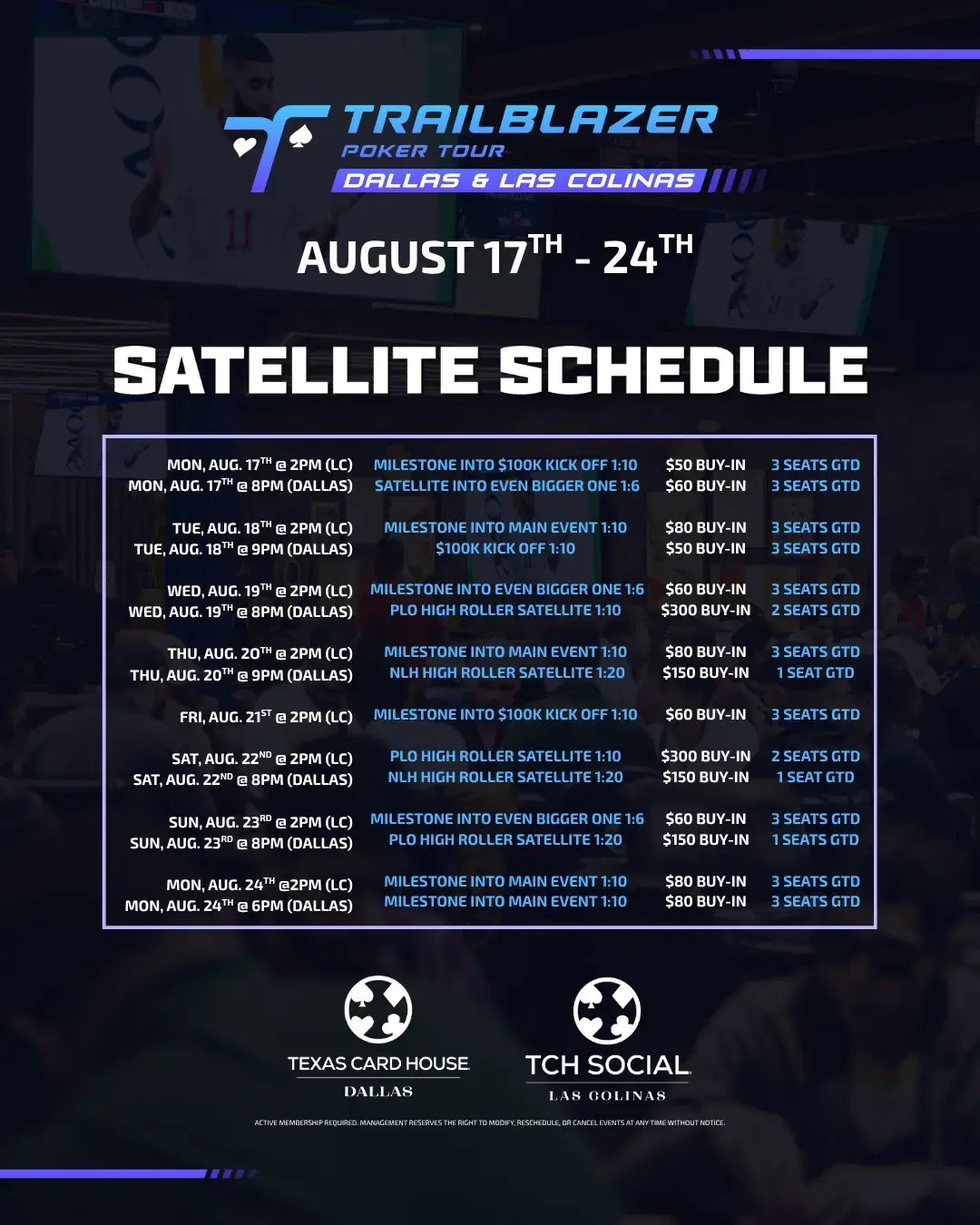 Schedule Trailblazer Satellites