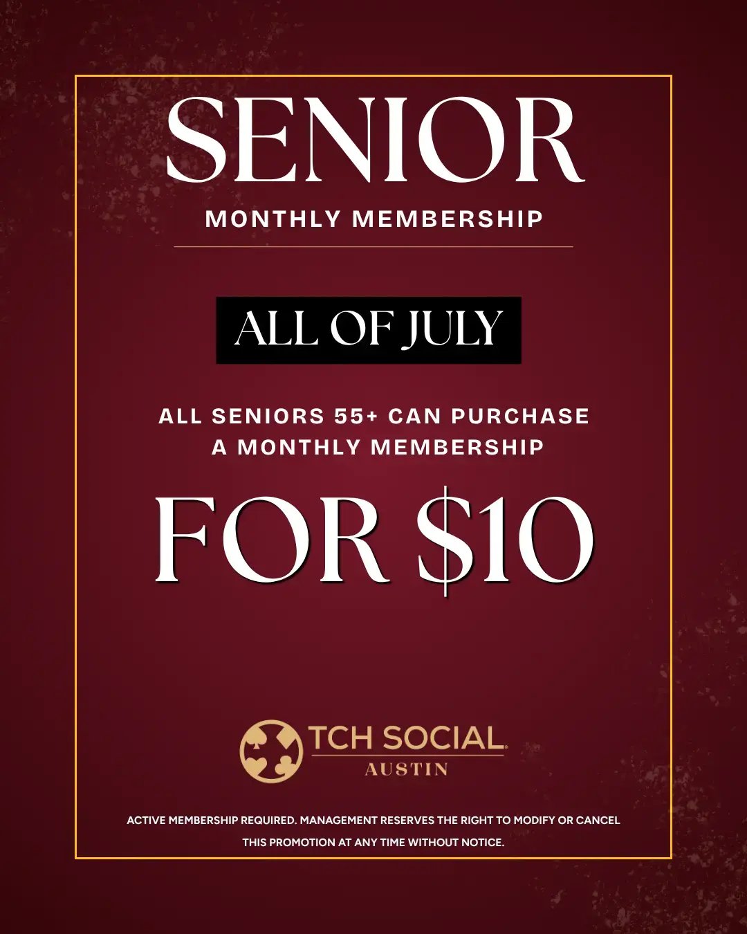 Senior Monthly Membership