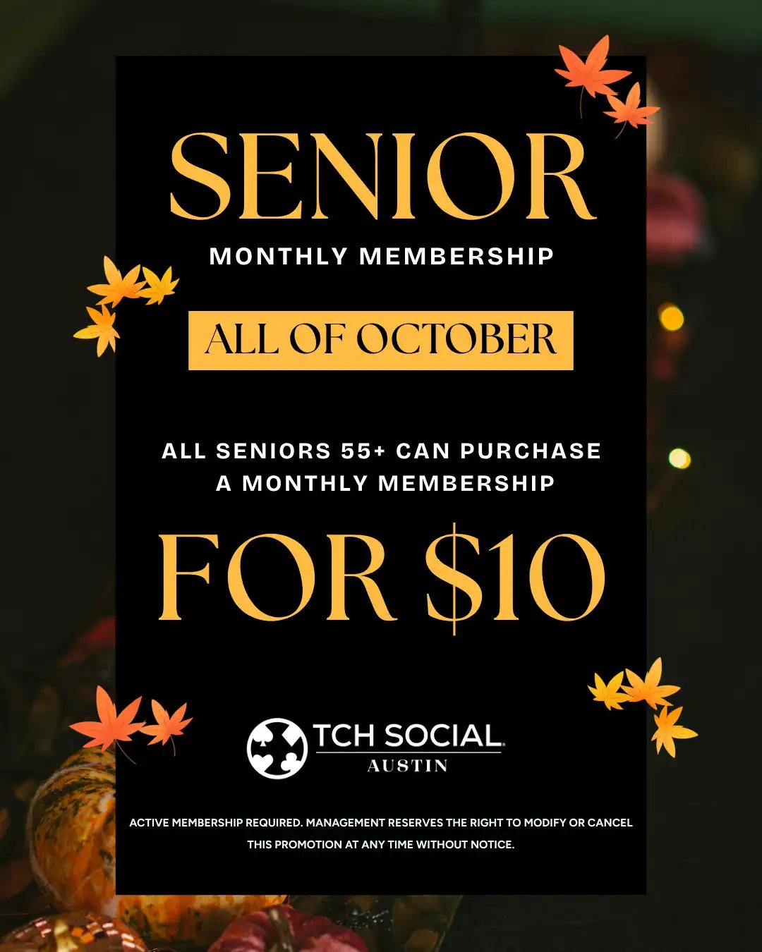 Senior Monthly Membership