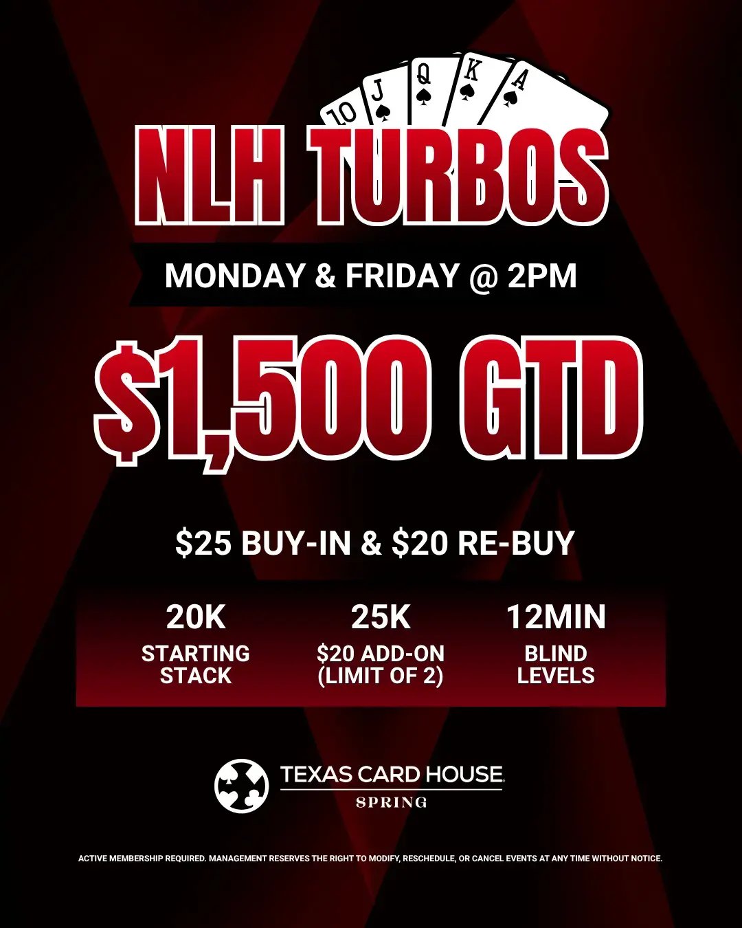 Monday & Friday 1.5K Turbos